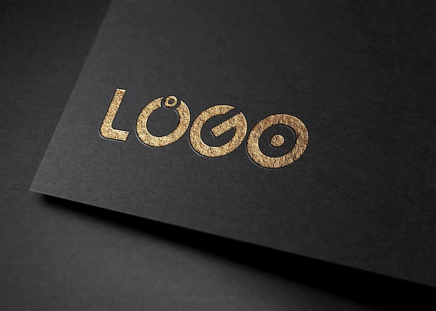 gold foil logo mockup