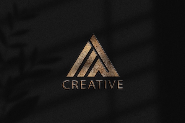 Premium PSD | Gold foil logo mockup