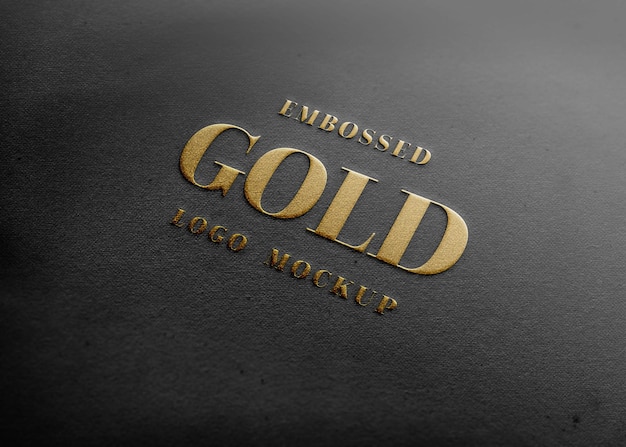 PSD gold foil logo mockup