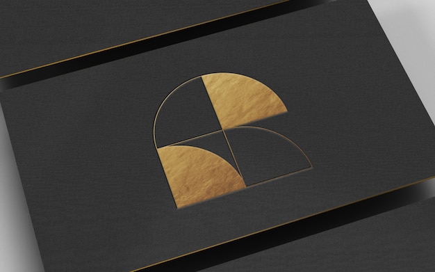 Mockup con logo in lamina d'oro