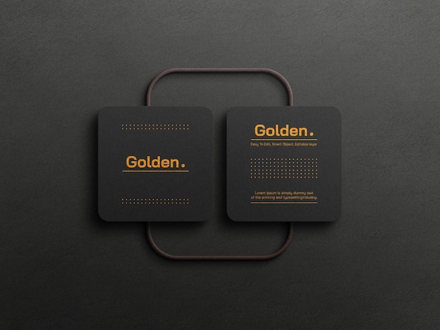 Gold foil luxury business card mockup