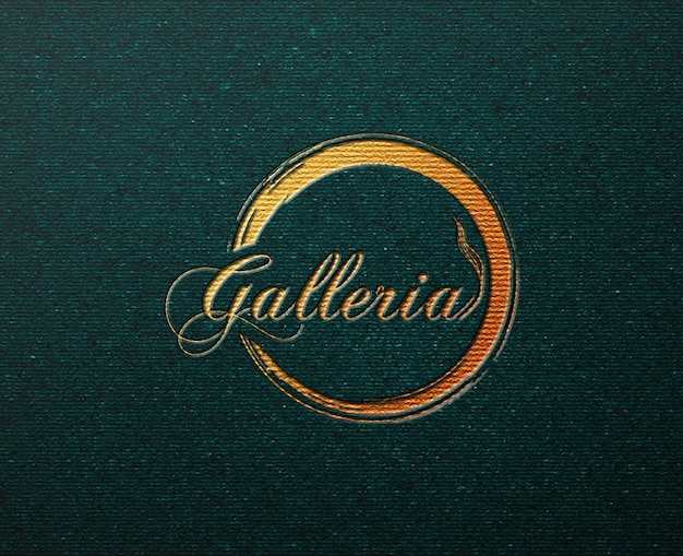 PSD gold foil press logo mockup luxury background