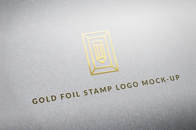 PSD gold foil stamp logo mockup