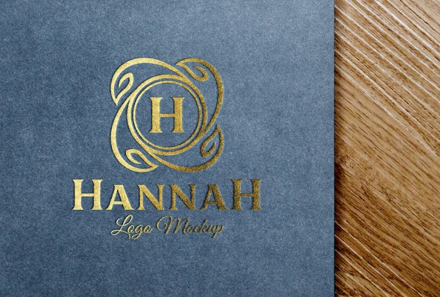 PSD gold foil stamping logo mockup