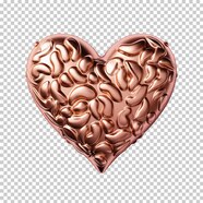 Premium PSD Gold Foil Valentines Heart