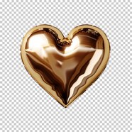 Premium PSD Gold Foil Valentines Heart