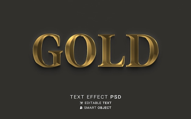 PSD gold font text effect