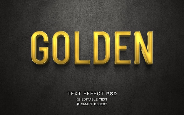 PSD gold font text effect