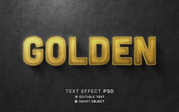 Gold font text effect