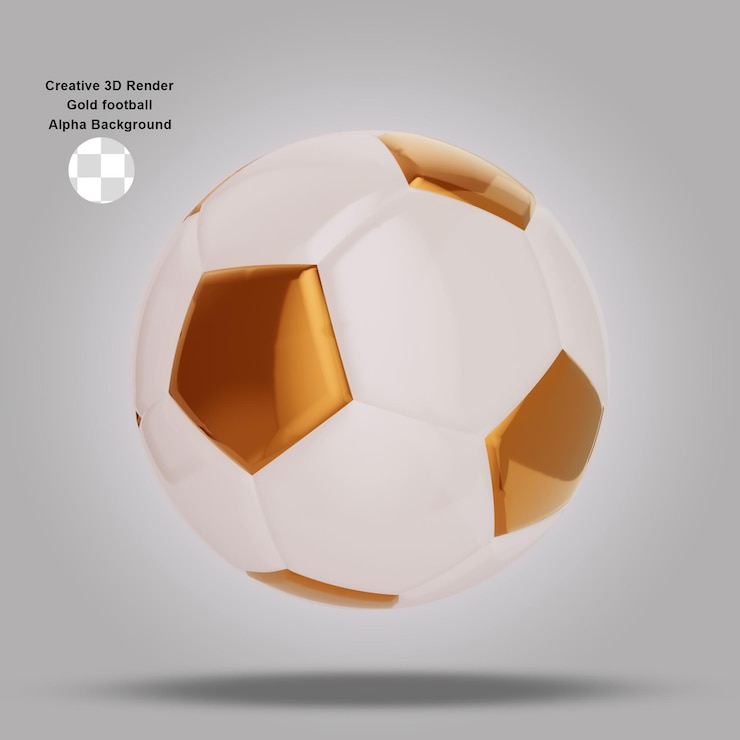 PSD 黃金足球 3d 渲染