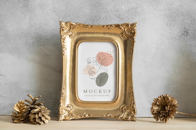 gold frame mockup design