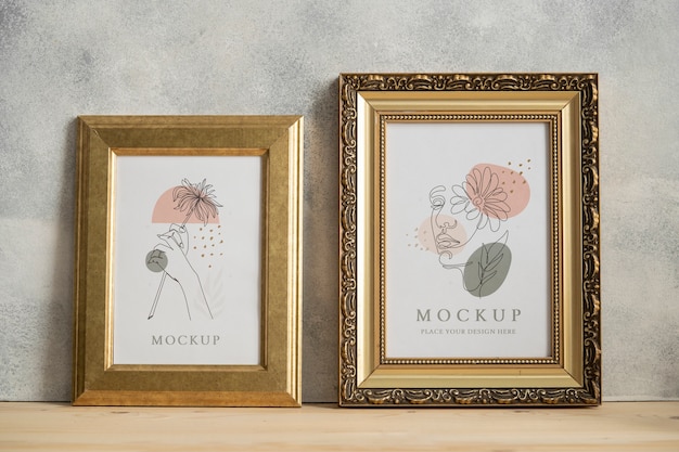 gold frame mockup design