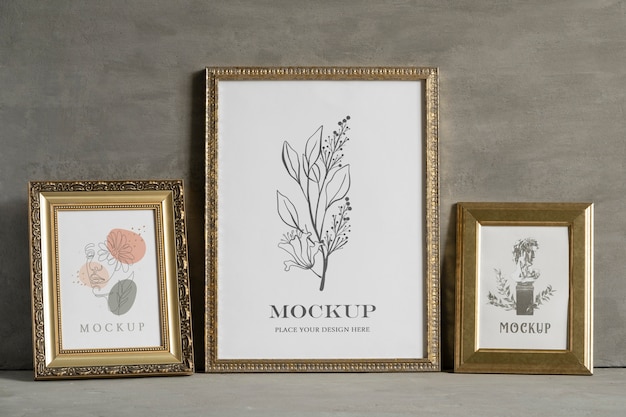 gold frame mockup design