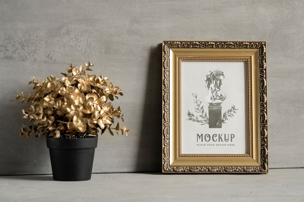 gold frame mockup design