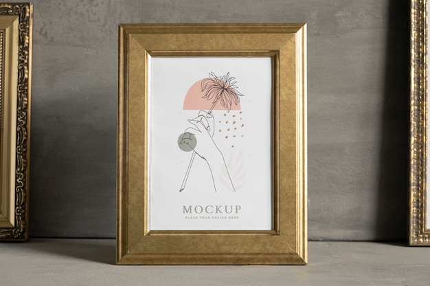 gold frame mockup design