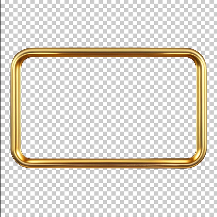 gold frame on a transparent background