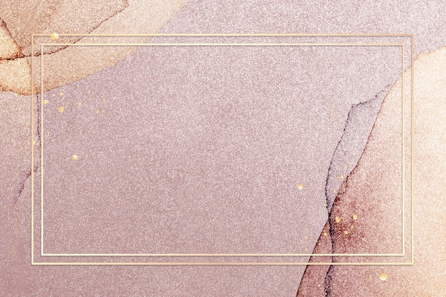 Gold frame on pink glitter background illustration