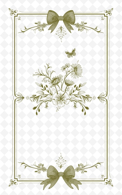 PSD a gold frame with a butterfly on it