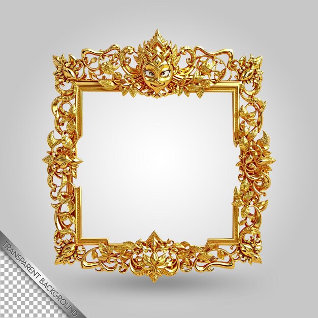 PSD a gold frame with a design on it