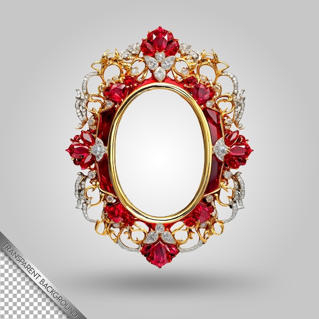 PSD a gold frame with a red and white flowers and a gold frame with a number in the middle