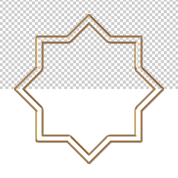 PSD gold frame with a white background