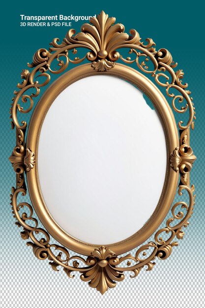 PSD a gold framed mirror with a gold frame