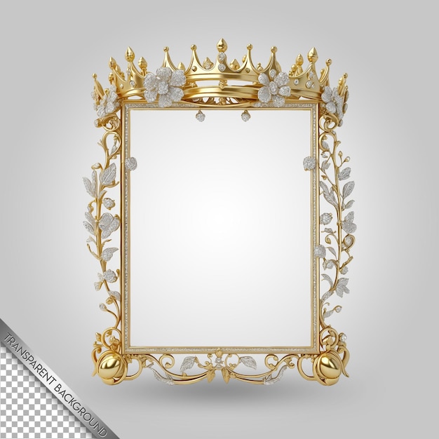 PSD a gold framed mirror with a white frame that says  e