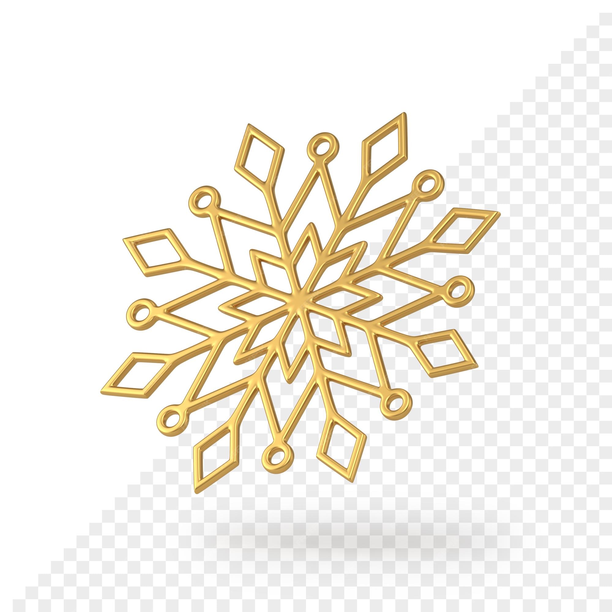 Premium PSD | Gold geometric snowflake 3d render. christmas ...