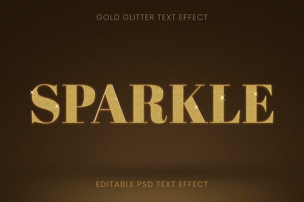 Gold glitter psd editable text effect
