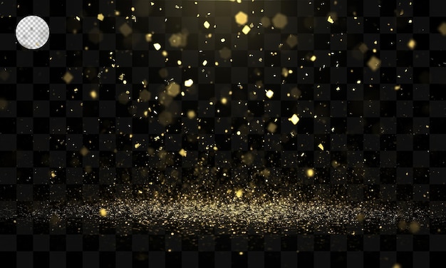 Gold glitter on a transparent background