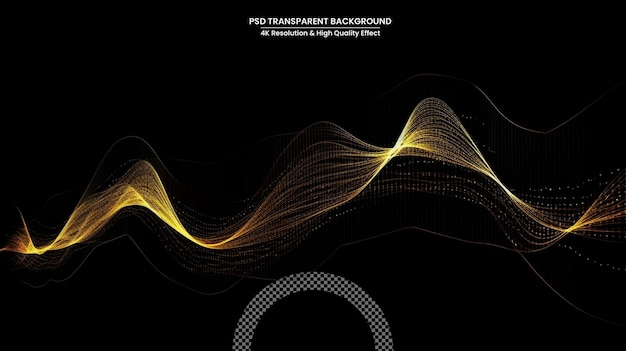 gold glittering color wavy wave design element with glitter effect dark background