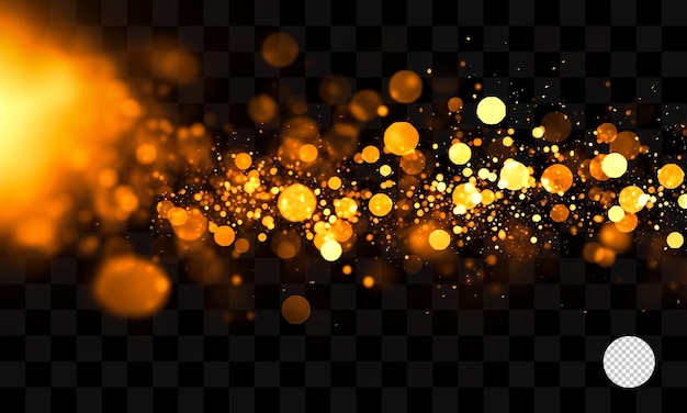 PSD gold glitters on a transparent background