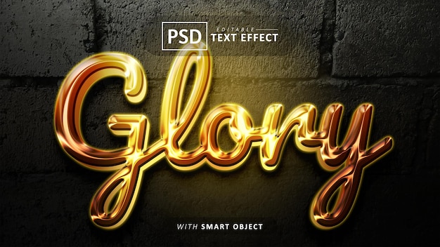 Gold glory text effect editable