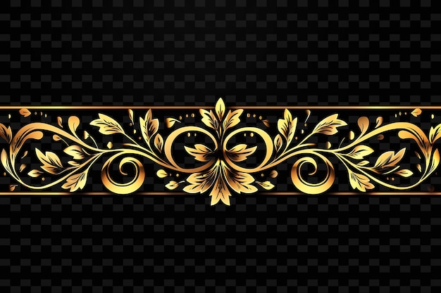 PSD gold and gold design on a black background