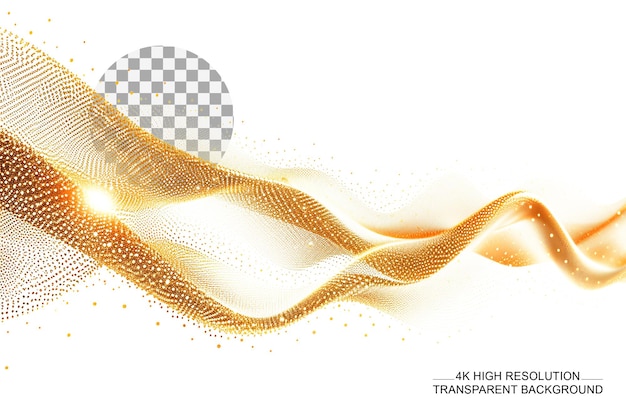 PSD gold halftone golden luxury halftone wave dots emblem on transparent background