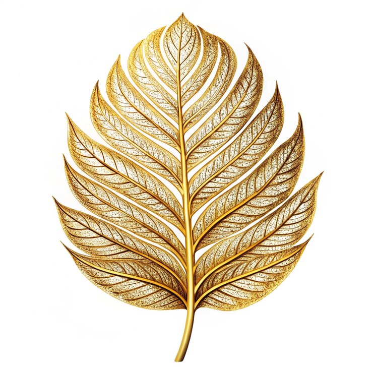 PSD gold hand drawn plant leafs