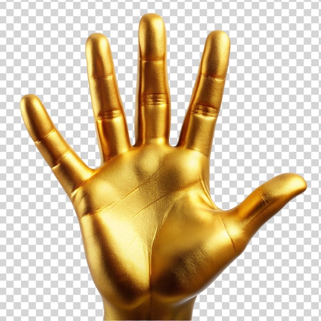 PSD a gold hand isolated on transparent background