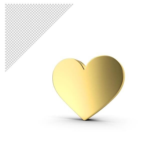 Gold heart shape symbol png