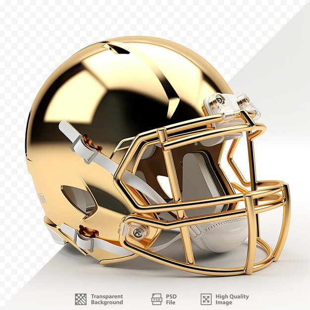 PSD a gold helmet with a white ball on it