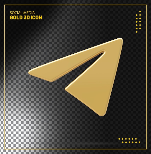 Icona d'oro telegram 3d