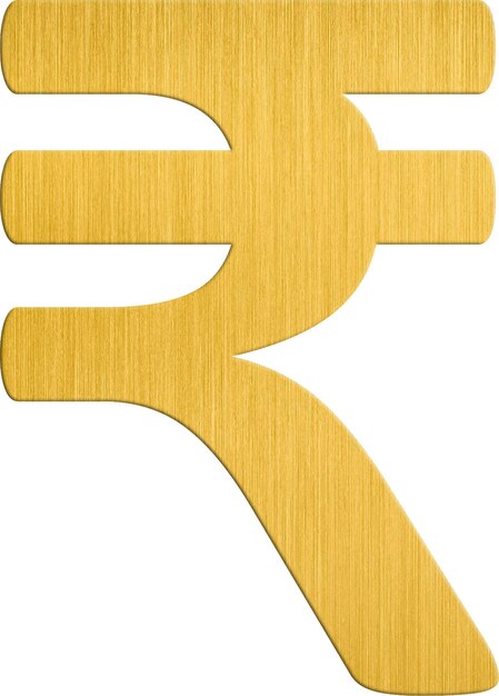 PSD Золотой индийский рупий валютный символ знак икона деньги наличные богатства плоский изолированный иллюстрационный клипарт