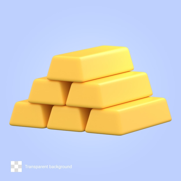 Gold ingots 3d icon