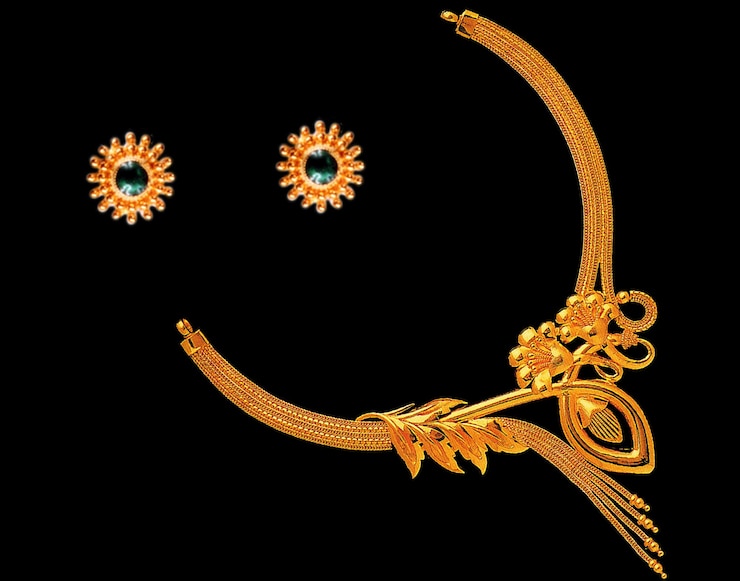 PSD gold jewelry element fashion accessories