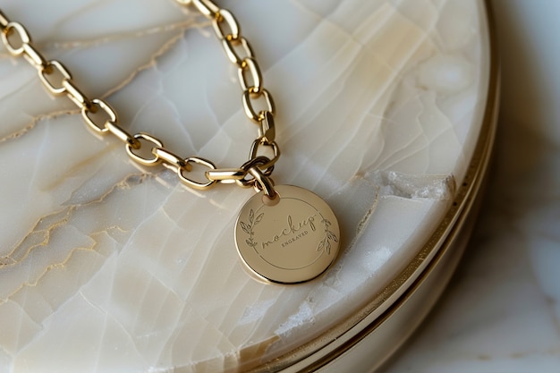 Gold jewelry mockup design