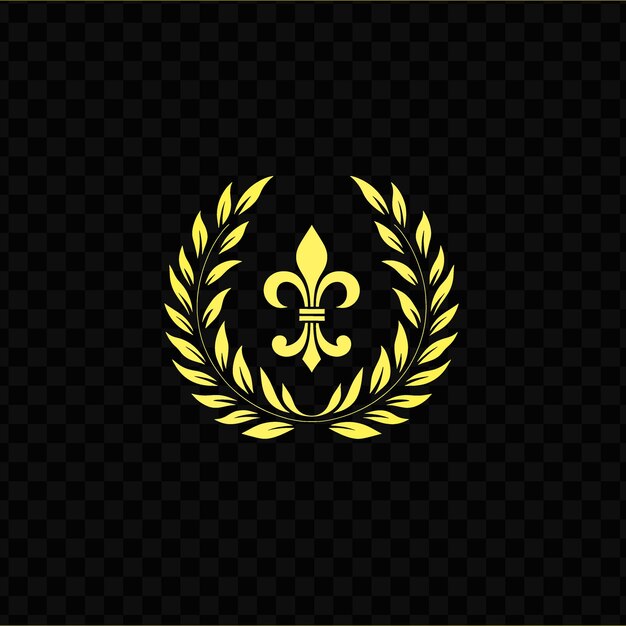 PSD gold laurel wreath on a black background free vector