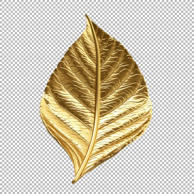 PSD gold leaf isolated on a transparent background