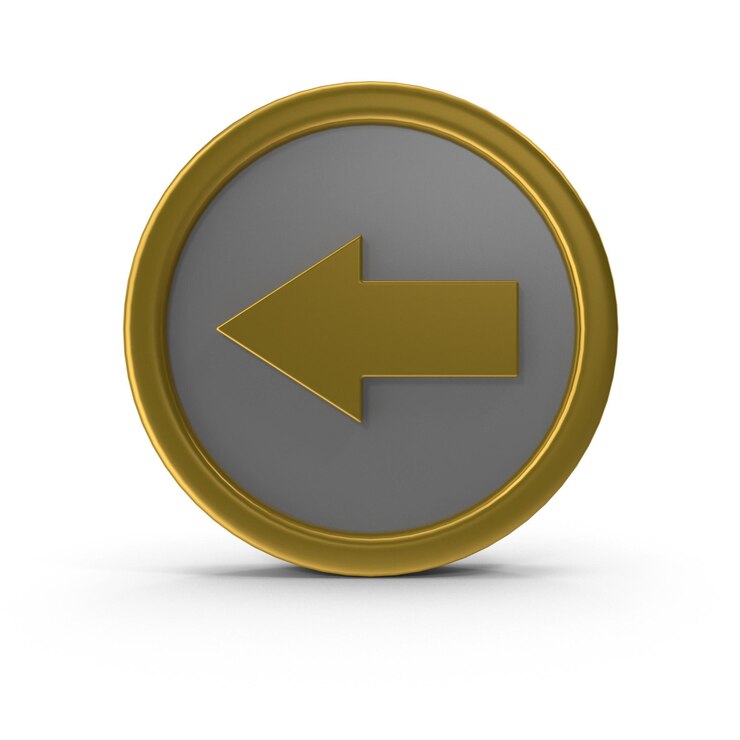 PSD gold left arrow button