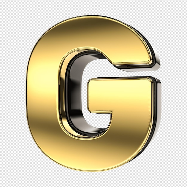 PSD a gold letter g with a gold rim.