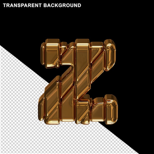 Gold letters in a frame letter z