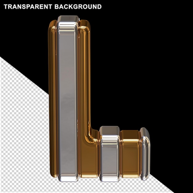 PSD Золотые буквы с серебряной заглавной буквой л